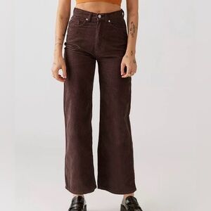 BDG Women’s Size 26 High-Waisted Wide-Leg Corduroy Brown Pants